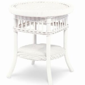 Mainland Wicker Side Table W/ Tempered Glass