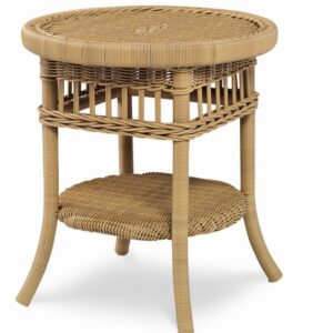 Mainland Wicker Side Table W/ Tempered Glass